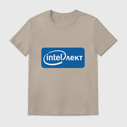 Футболка хлопковая мужская INTELлект, цвет: миндальный