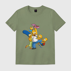 Футболка хлопковая мужская Simpsons donuts, цвет: авокадо