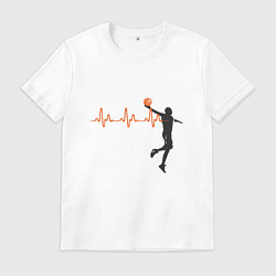 Футболка хлопковая мужская Basketball Pulse, цвет: белый