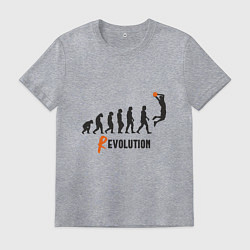 Футболка хлопковая мужская Баскетбольная революция, цвет: меланж