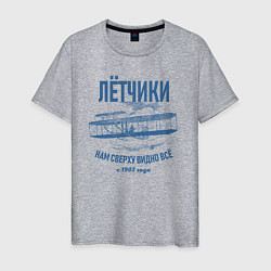 Футболка хлопковая мужская Летчики, цвет: меланж