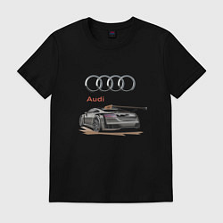Футболка хлопковая мужская Audi Racing team, цвет: черный
