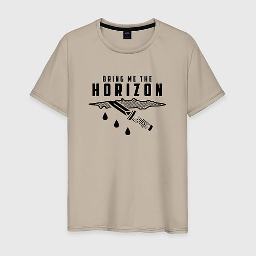 Мужская футболка BRING ME THE HORIZON ДОСТАНЬ ДЛЯ МЕНЯ ГОРИЗОНТ / Миндальный – фото 1