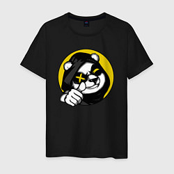 Футболка хлопковая мужская Панда лайк, цвет: черный