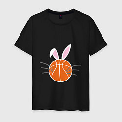 Футболка хлопковая мужская Basketball Bunny, цвет: черный