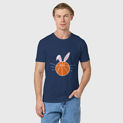 Футболка хлопковая мужская Basketball Bunny, цвет: тёмно-синий — фото 2