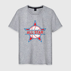 Футболка хлопковая мужская NBA All-Star, цвет: меланж
