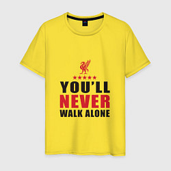 Футболка хлопковая мужская Liverpool - Never Walk Alone, цвет: желтый