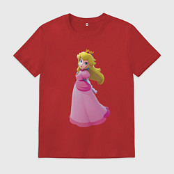 Футболка хлопковая мужская Принцесса Персик Super Mario, цвет: красный