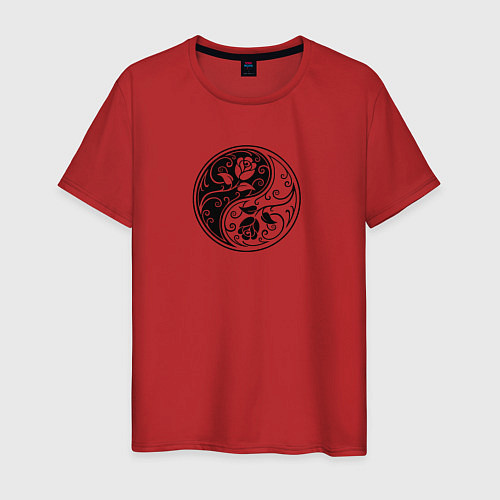 Мужская футболка Инь-яньцветок / Красный – фото 1