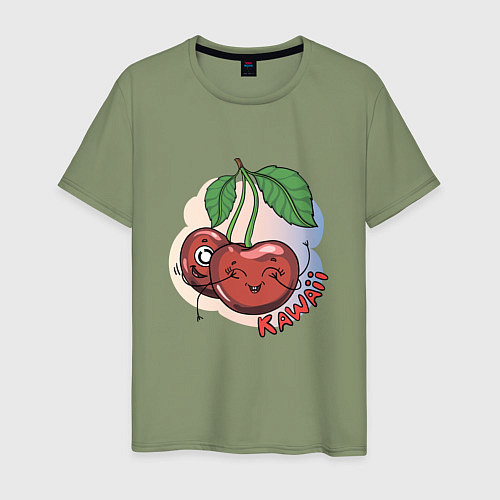 Мужская футболка Вишни Kawaii / Авокадо – фото 1