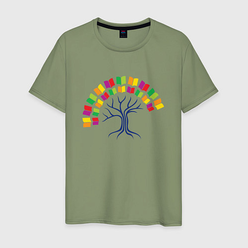 Мужская футболка Дерево знаний из книг / Авокадо – фото 1