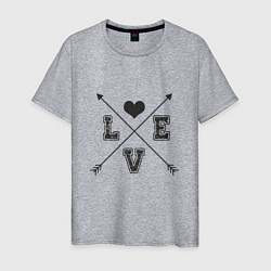 Футболка хлопковая мужская Love Arrow, цвет: меланж
