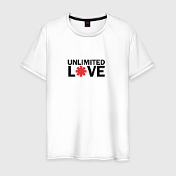 Футболка хлопковая мужская Unlimited love, цвет: белый