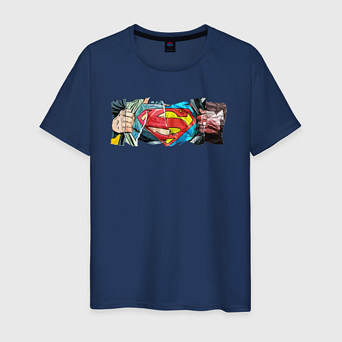 Мужская футболка Знак Супермена / Тёмно-синий – фото 1
