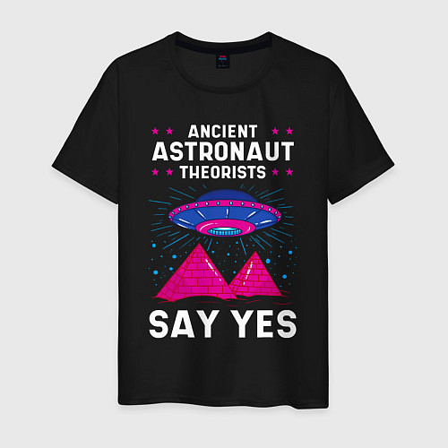 Мужская футболка Ancient Astronaut Theorist Say Yes / Черный – фото 1