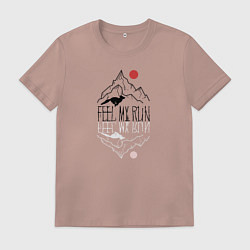 Футболка хлопковая мужская Почувствуй, цвет: пыльно-розовый