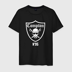 Футболка хлопковая мужская Compton, цвет: черный