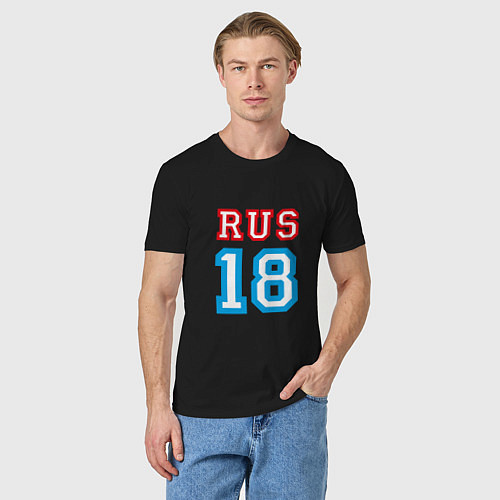 Мужская футболка RUS 18 / Черный – фото 3