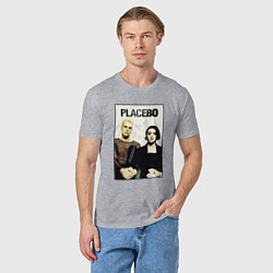 Футболка хлопковая мужская Placebo рок-группа, цвет: меланж — фото 2