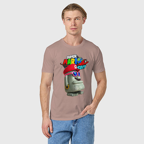 Мужская футболка Super Mario Odyssey Nintendo Video game / Пыльно-розовый – фото 3