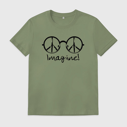 Мужская футболка Очки Джона Леннона Imagine / Авокадо – фото 1