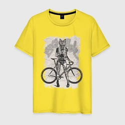 Футболка хлопковая мужская Real bike punk, цвет: желтый
