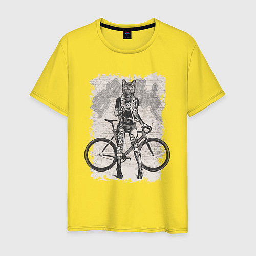 Мужская футболка Real bike punk / Желтый – фото 1
