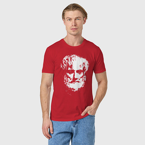 Мужская футболка Аристотель портрет / Красный – фото 3