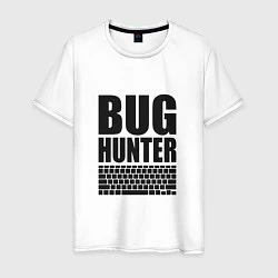 Футболка хлопковая мужская Bug Хантер, цвет: белый