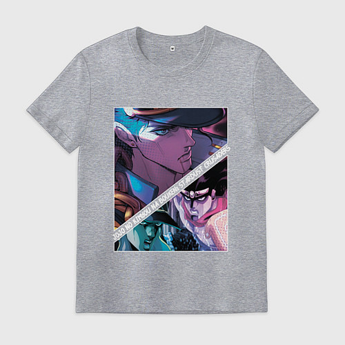 Мужская футболка Джотаро Куджо из ДжоДжо / Меланж – фото 1