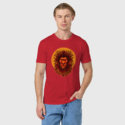 Футболка хлопковая мужская Солнечный лев, цвет: красный — фото 2