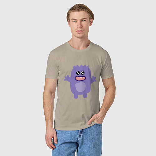 Мужская футболка Purple monster / Миндальный – фото 3