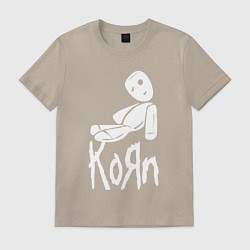 Футболка хлопковая мужская Korn КоРн, цвет: миндальный
