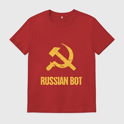 Футболка хлопковая мужская Atomic Heart: Russian Bot, цвет: красный