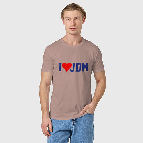 Мужская футболка I love JDM! / Пыльно-розовый – фото 3