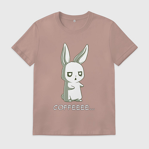 Мужская футболка Заяц хочет кофе / Пыльно-розовый – фото 1