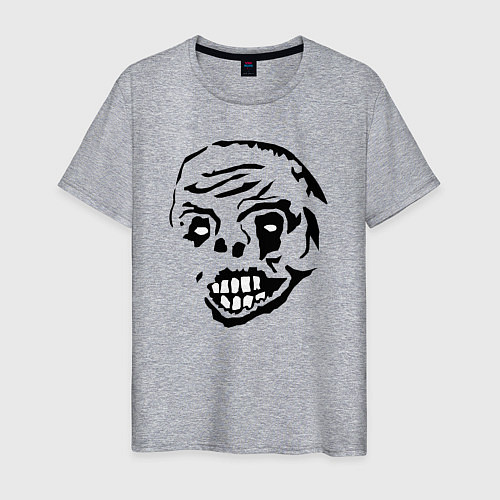 Мужская футболка Zombie face / Меланж – фото 1