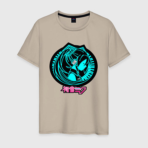 Мужская футболка Hatsune Miku Silhouette / Миндальный – фото 1