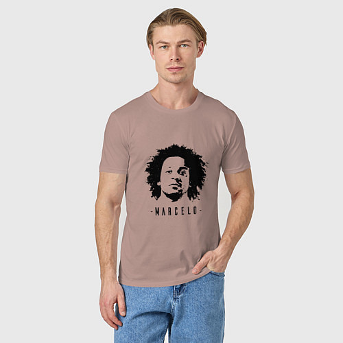 Мужская футболка Real - Marcelo / Пыльно-розовый – фото 3