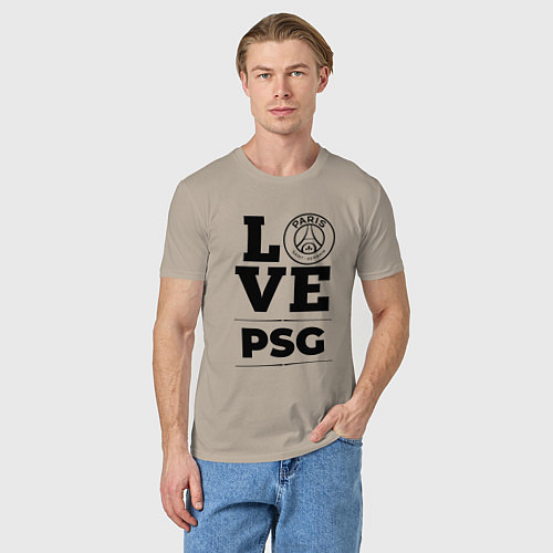 Мужская футболка PSG Love Классика / Миндальный – фото 3