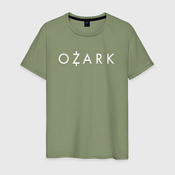 Футболка хлопковая мужская Ozark white logo, цвет: авокадо