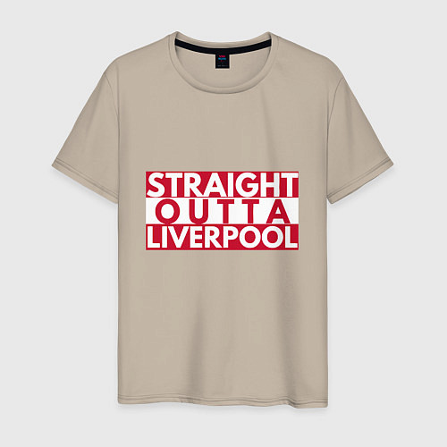 Мужская футболка Straight Outta Liverpool / Миндальный – фото 1