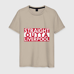 Футболка хлопковая мужская Straight Outta Liverpool, цвет: миндальный