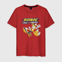 Футболка хлопковая мужская Майлз Тейлз Прауэр Sonic Free Riders, цвет: красный