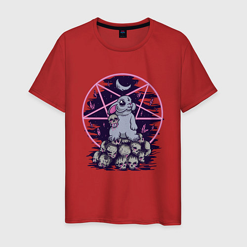 Мужская футболка Зайка сатанист Esoteric Satan Bunny / Красный – фото 1
