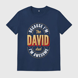 Футболка хлопковая мужская David Классный, цвет: тёмно-синий