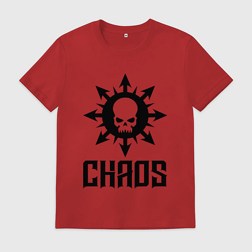 Мужская футболка Эмблема Хаоса с черепом / Красный – фото 1