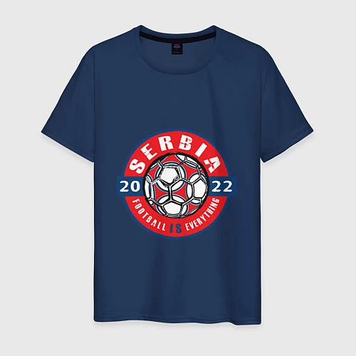 Мужская футболка Serbia 2022 / Тёмно-синий – фото 1