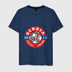 Футболка хлопковая мужская Serbia 2022, цвет: тёмно-синий